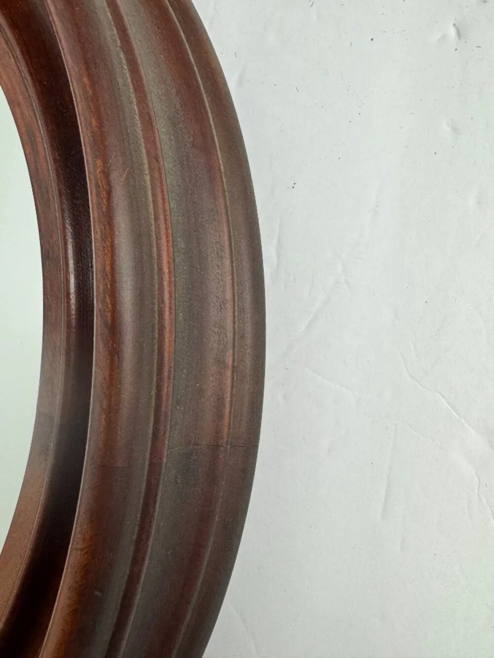 Antique Oval Cherry Wood Mirror w/ Dovetail Deep Frame  14